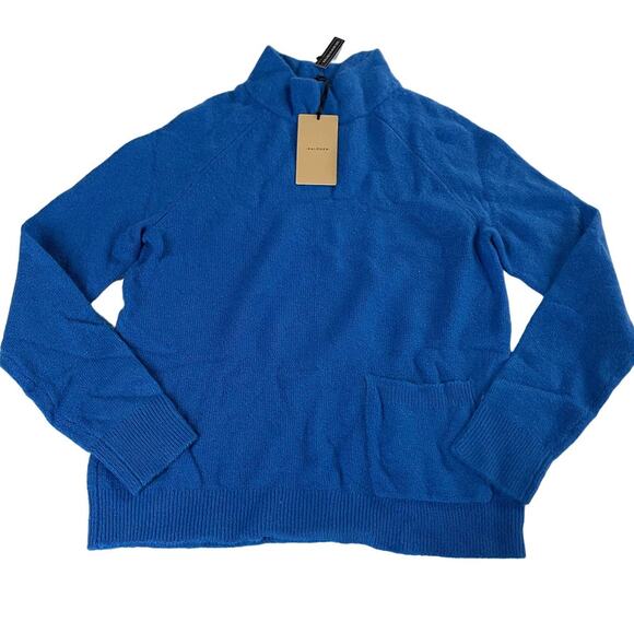 Halogen Sweater Women X Small Blue Surf Mock Neck Cozy Wool Blend - Picture 2 of 9